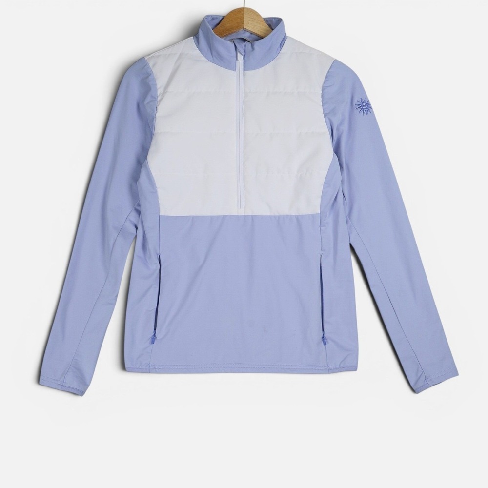 Straight Down Womens XS Lavender Purple White Quarter Zip Golf Jacket Pullover